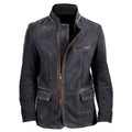 Vintage Jacket Men's Casual Coat Stand Collar Zipper Tooling Patchwork Top by Estely