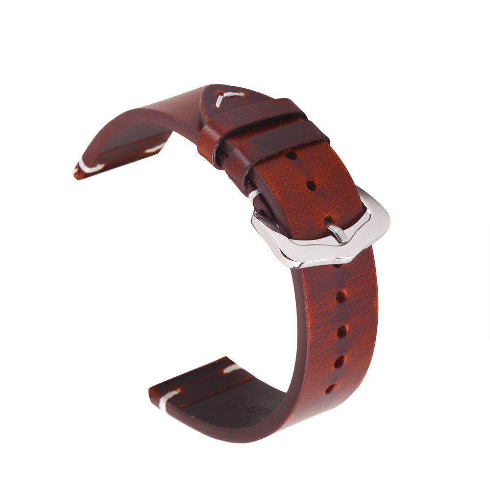Men's Retro Cowhide Oil Wax Simple Strap