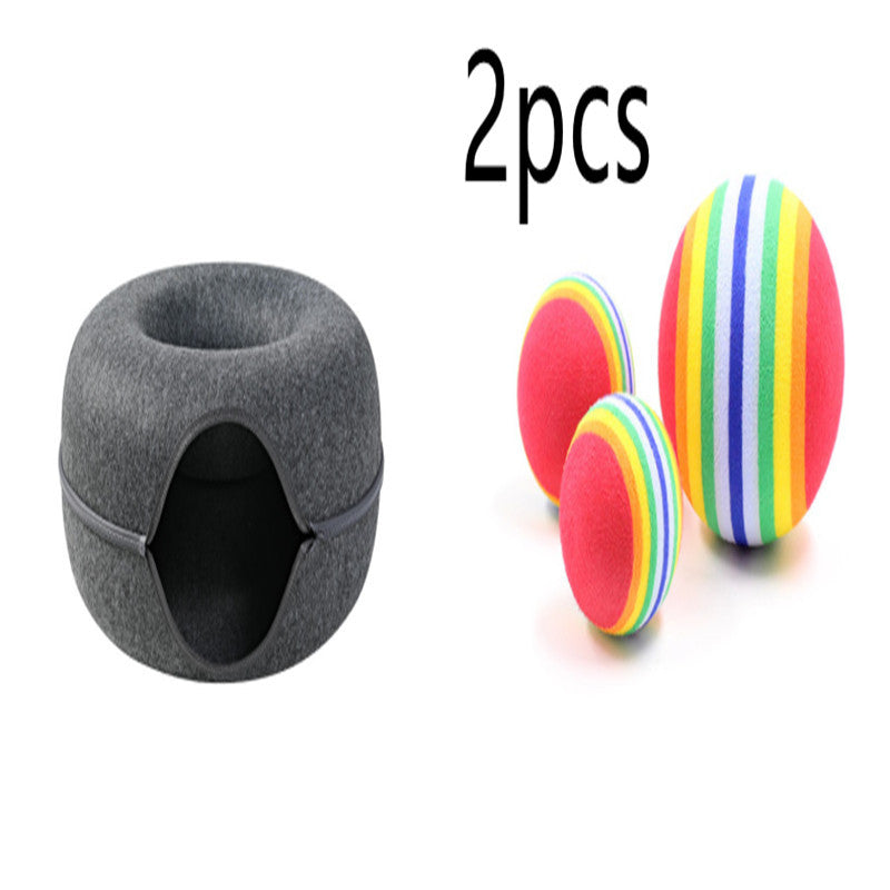 Four Seasons Available Cat Nest Round Woolen Felt Pet Dual-use Cat Nest Tunnel Interactive Training Toy Grey Felt Cat Nest by DC-THE CEO