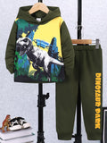 Children's Dinosaur Park Hoodie and Pants Set by Trendsi
