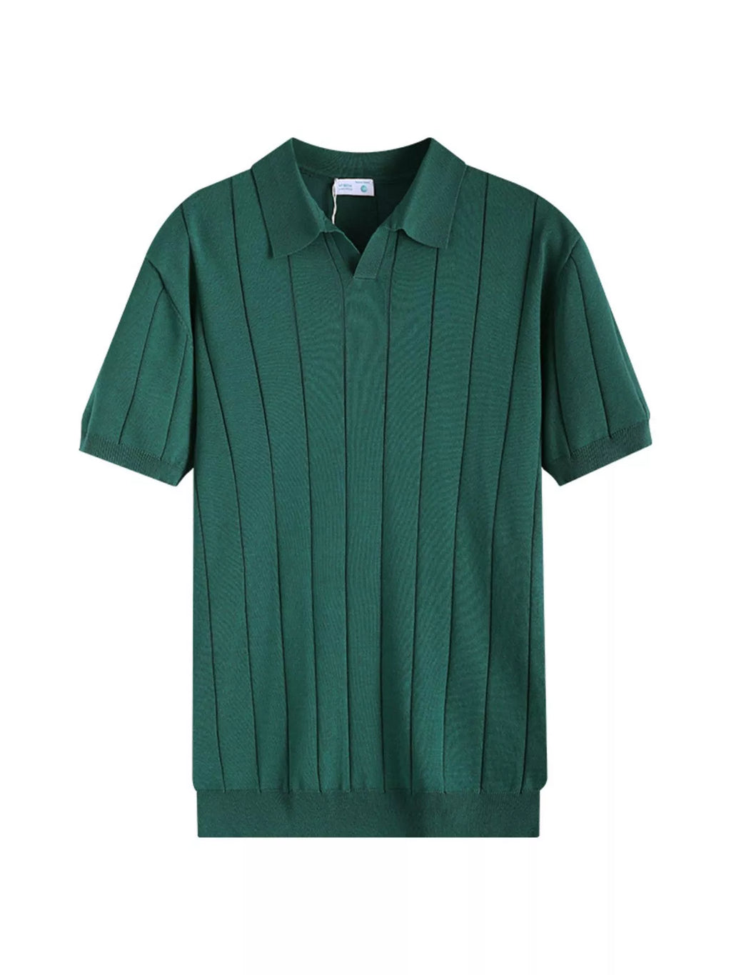Men's Plus Size Ribbed Knit Short Sleeve Polo by Trendsi