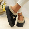 Round Toe Platform Fleece-Lined Slip-Ons by Trendsi