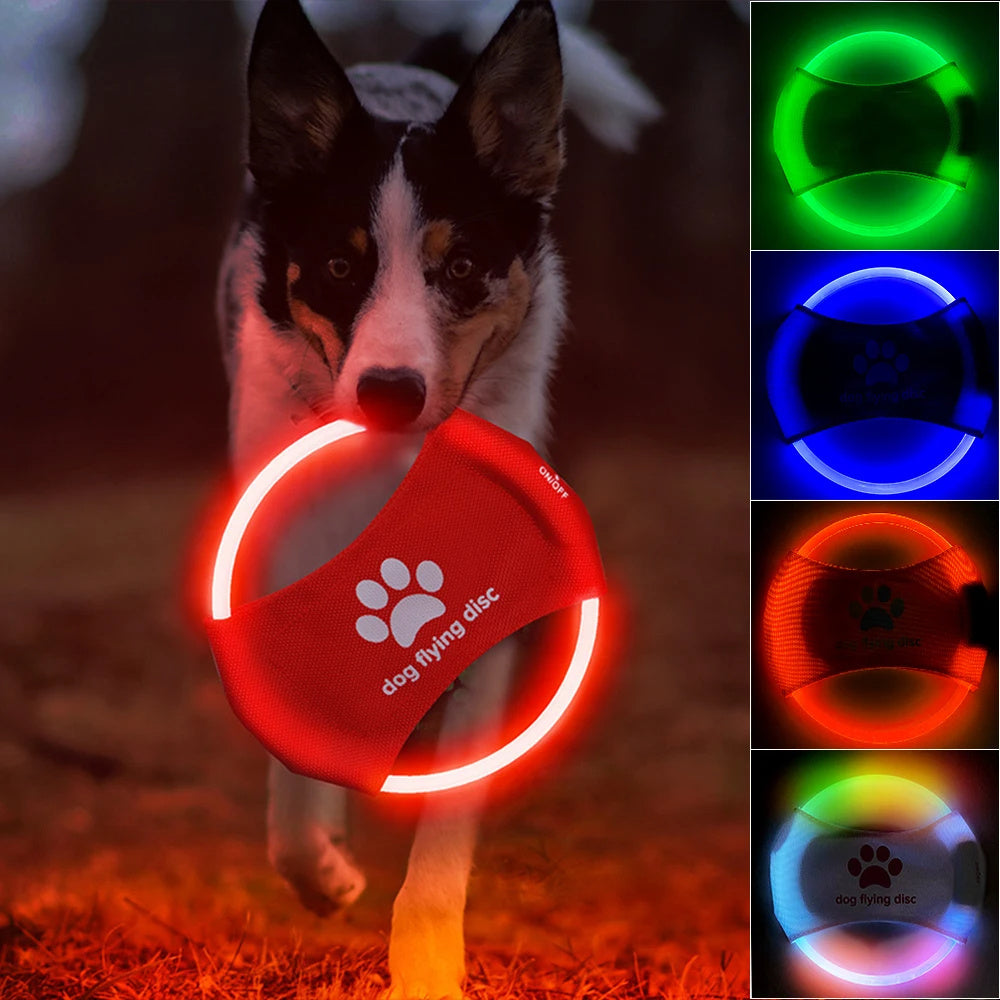Dog Flying Discs Light Glowing LED LuminousTrainning Interactive Toys Game Flying Discs Dog Toy Pet Dog Accessories Pet Products by DC-THE CEO