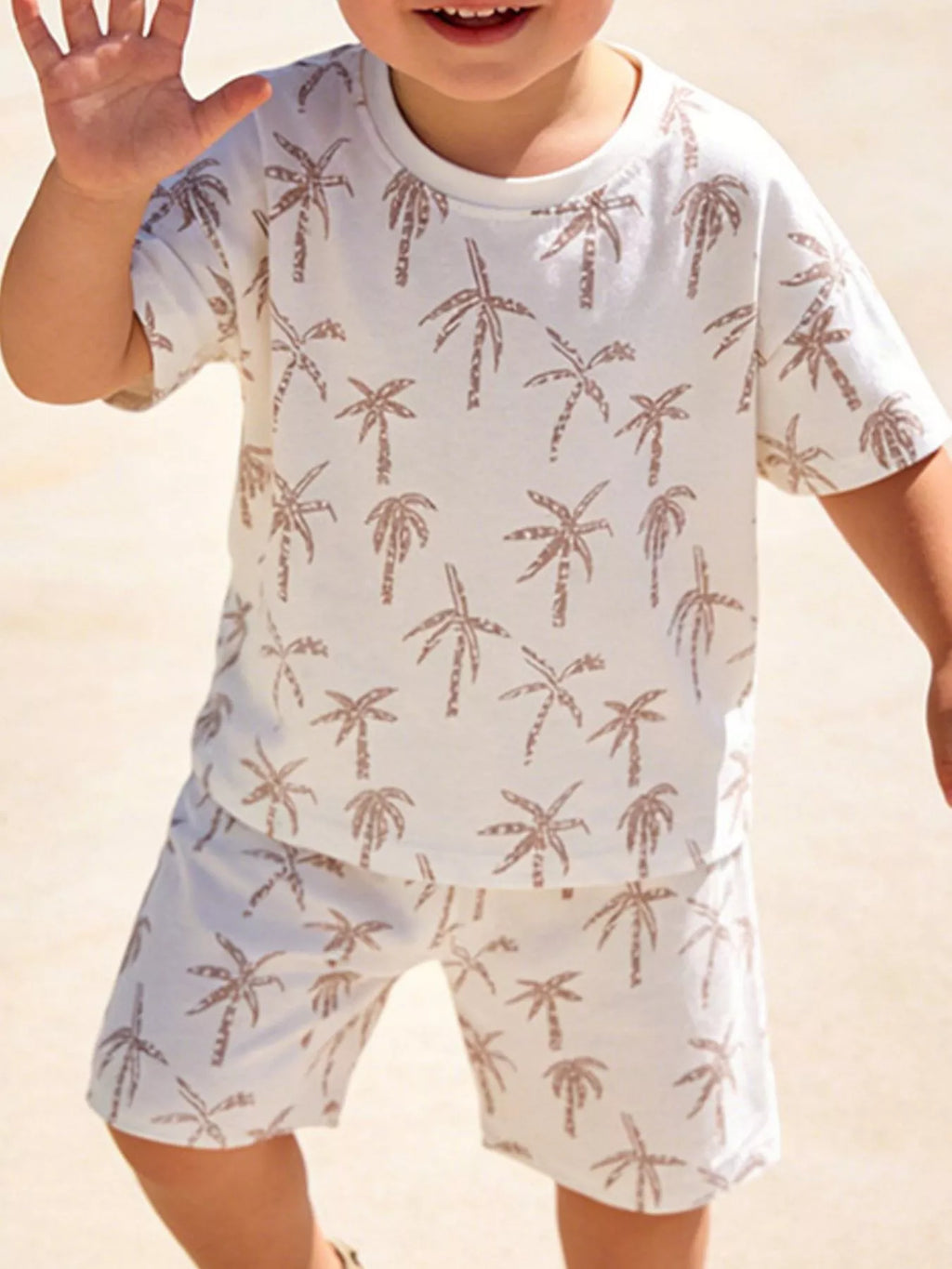 Children's Tropical Palm Print Outfit Set by Trendsi