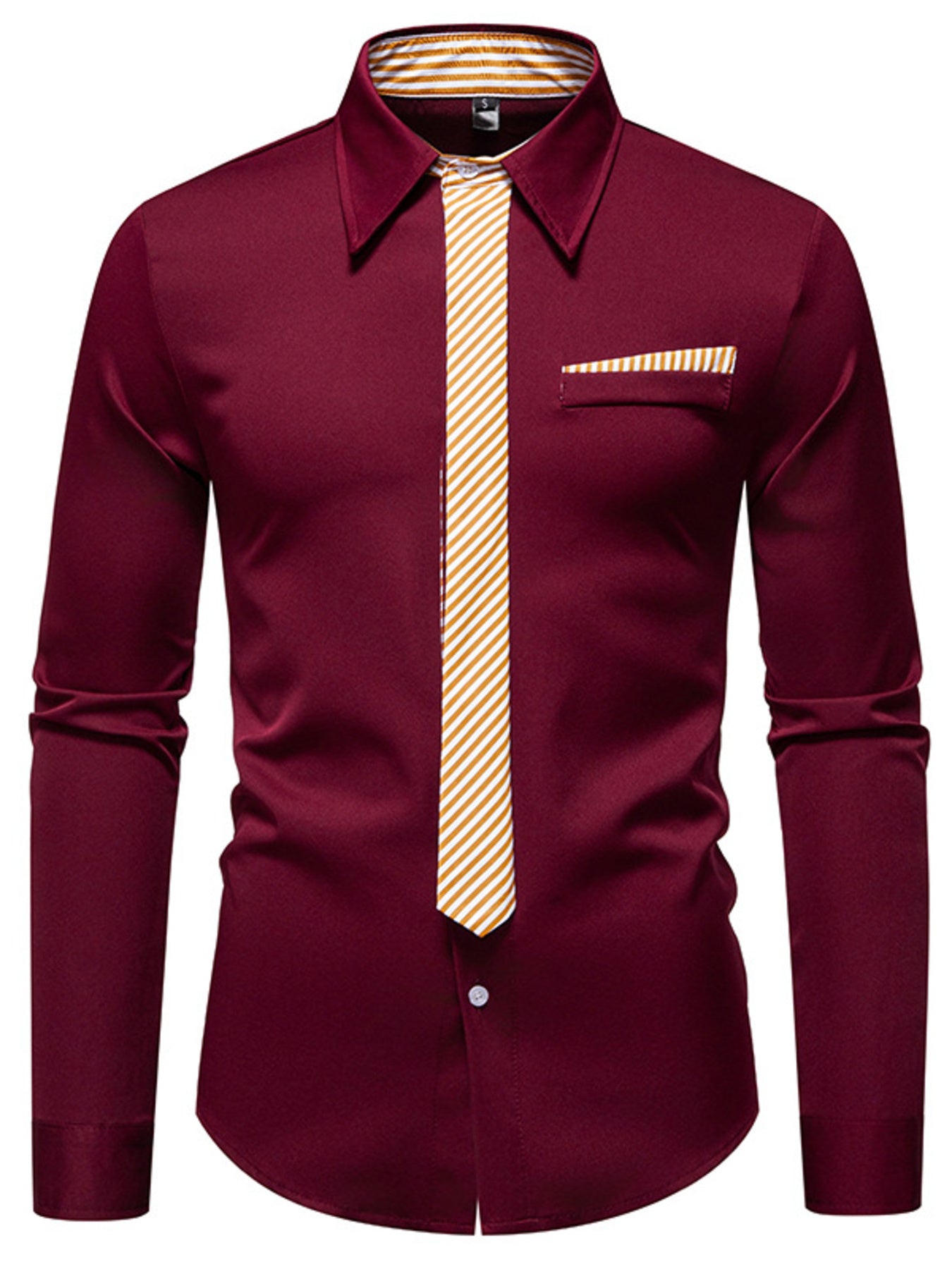 Men's Button Up Long Sleeve Shirt by Trendsi