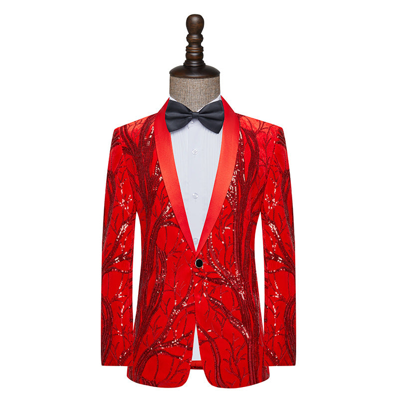 Sequins Performance Costume Men's Suit Versatile Jacket