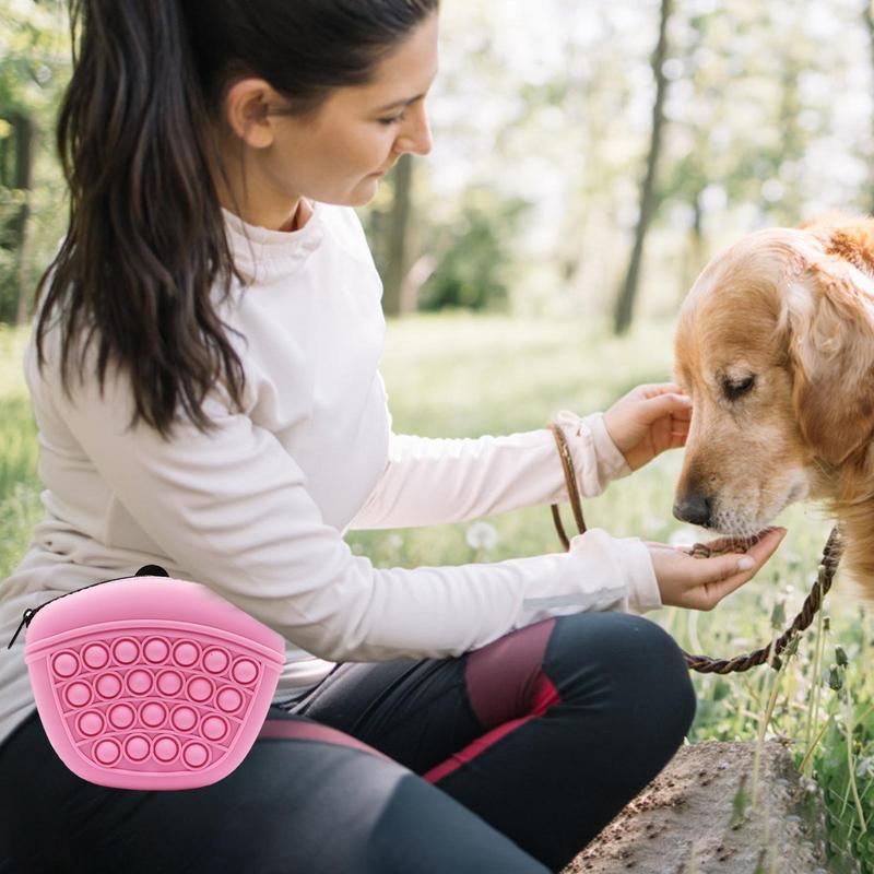 Bag Silicone Feed Dogs Treat Pouch Pet Training Bag Bundle Pocket Waist Pack Pet Portable Dog Training Waist Bag Treat Snack Bait Dogs Soft Washable Outdoor Feed Storage Pouch Food Reward Silica Bags by DC-THE CEO