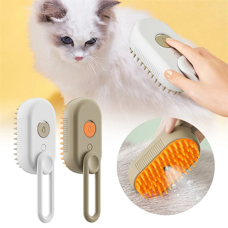 Cat Steam Brush Steamy Dog Brush 3 In 1 Electric Spray Cat Hair Brushes For Massage Pet Grooming Comb Hair Removal Combs Pet Products by DC-THE CEO