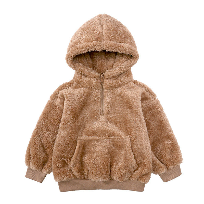 Children Berber Fleece Coat Children's Clothing Cartoon Bear Boy Thickened by DC-THE CEO