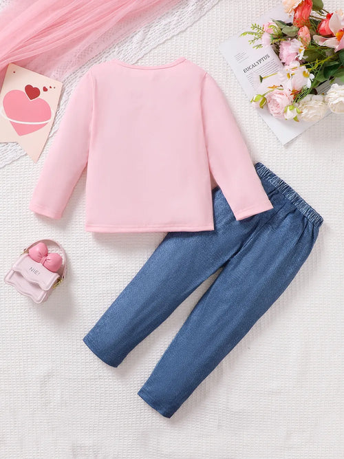 Children's Cartoon Graphic Top and Pants Set by Trendsi