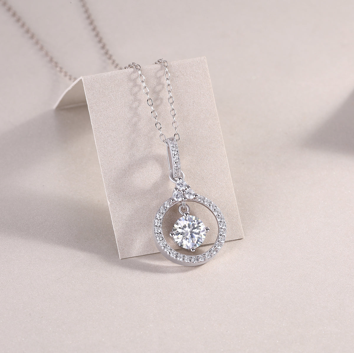 Love Ring - A Fashionable And Luxurious Diamond Jewelry Pendant Set With 1-carat Moissan Diamond S925 Sterling Silver And Platinum Plating
