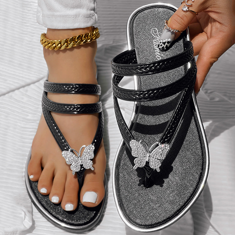 Floral Pattern Flip Flops Comfortable Casual Summer Beach Slippers