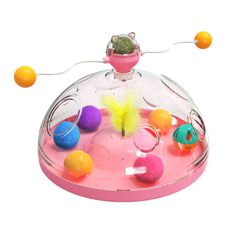 Meows Windmill Funny Cat Toys Interactive Multifunctional Turntable Pet Educational Toys With Catnip Luminous Ball Pinwheel Toys Pet Products by DC-THE CEO