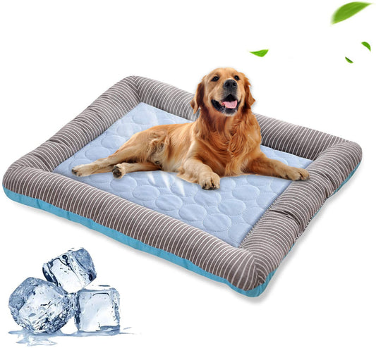 Pet Cooling Pad Bed For Dogs Cats Puppy Kitten Cool Mat Pet Blanket Ice Silk Material Soft For Summer Sleeping Blue Breathable by DC-THE CEO