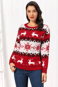 Reindeer Round Neck Sweater by Trendsi