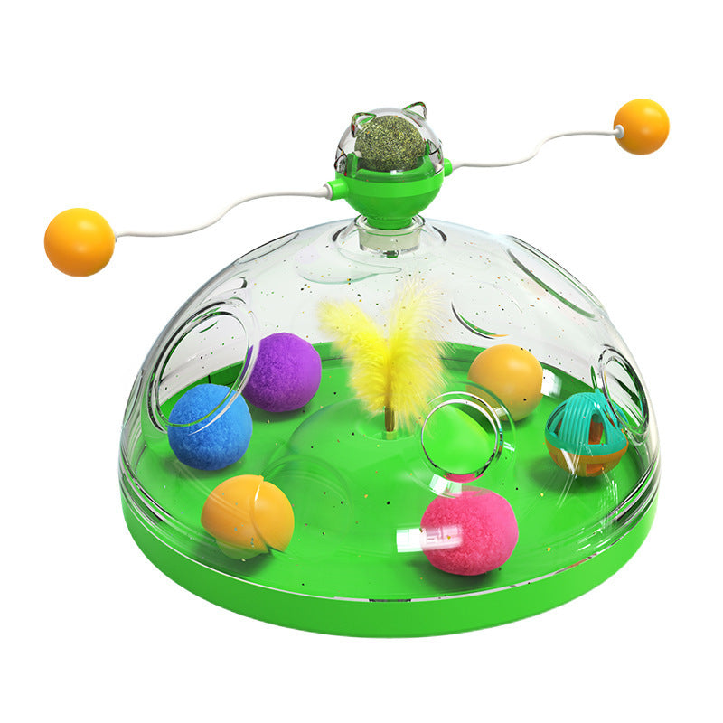 Meows Windmill Funny Cat Toys Interactive Multifunctional Turntable Pet Educational Toys With Catnip Luminous Ball Pinwheel Toys Pet Products by DC-THE CEO
