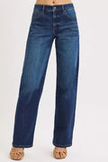 RISEN Mid Rise Wide Baggy Jeans by Trendsi