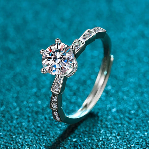 1 Carat Moissanite 925 Sterling Silver Ring by Trendsi