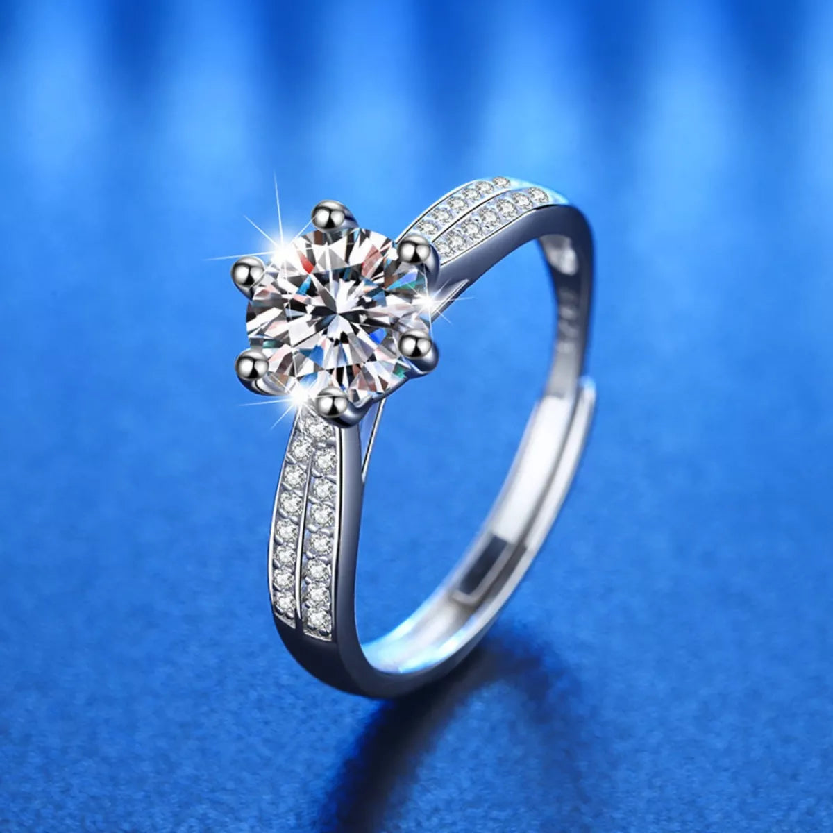 1 Carat Moissanite 925 Sterling Silver Ring by Trendsi