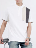 Men's Plus Size Button Detail Short Sleeve Polo by Trendsi