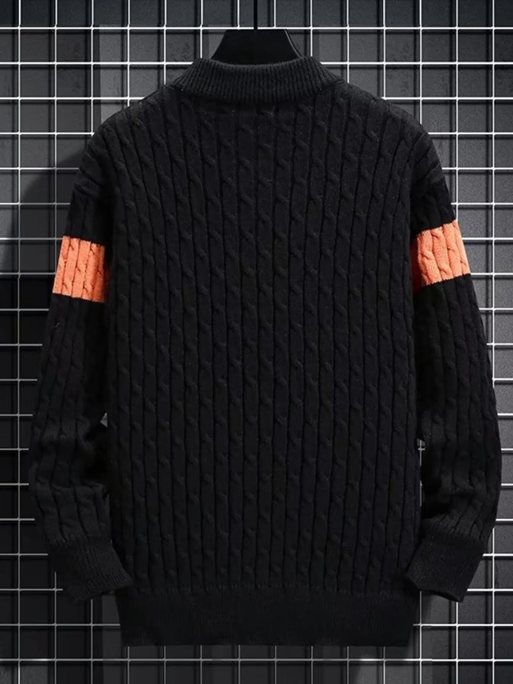 Men's Plus Size Color Block Round Neck Sweater by Trendsi