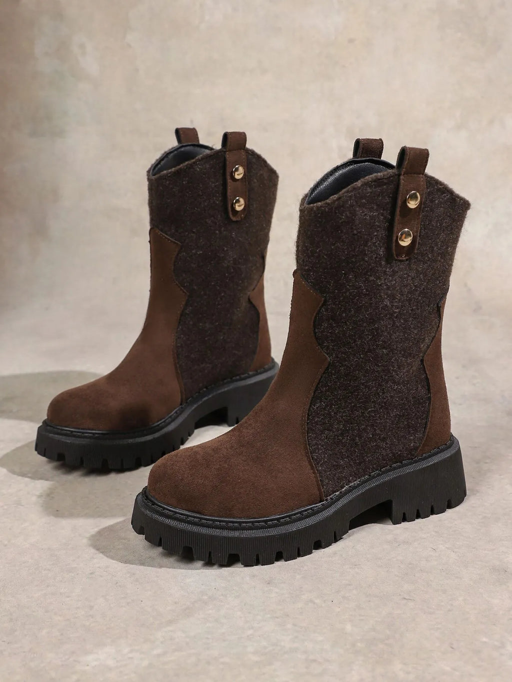 Round Toe Platform Boots by Trendsi