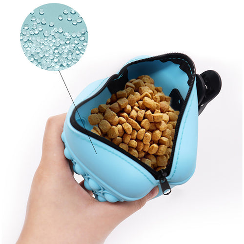 Bag Silicone Feed Dogs Treat Pouch Pet Training Bag Bundle Pocket Waist Pack Pet Portable Dog Training Waist Bag Treat Snack Bait Dogs Soft Washable Outdoor Feed Storage Pouch Food Reward Silica Bags by DC-THE CEO