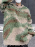 Men's Fuzzy Knit Long Sleeve Sweater by Trendsi