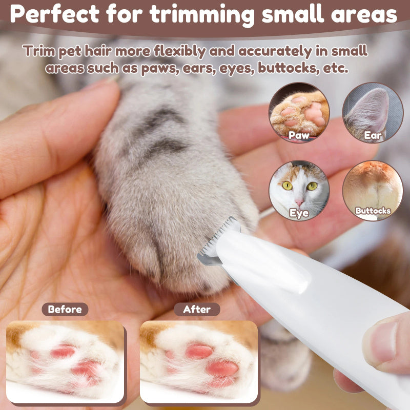 Pets Dog Paw Trimmer With LED Light Fully Waterproof Pet Hair Trimmer With LED Display Dog Clippers For Grooming Widen Blade by DC-THE CEO