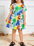 Children's Cartoon Dog Print Casual Dress by Trendsi