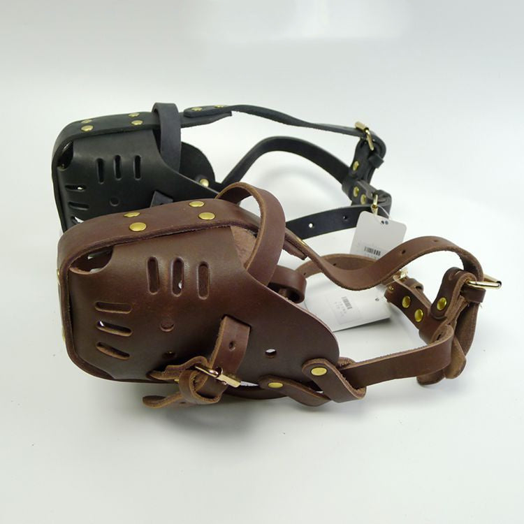 Cowhide Dog Muzzle Medium And Large Dog Horse Dog by DC-THE CEO