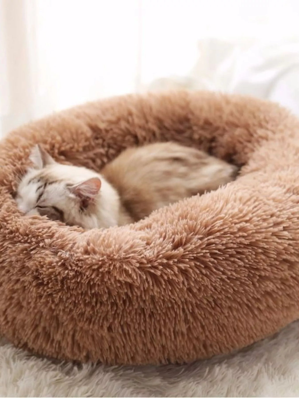 Fluffy Plush Donut Pet Nest by Trendsi