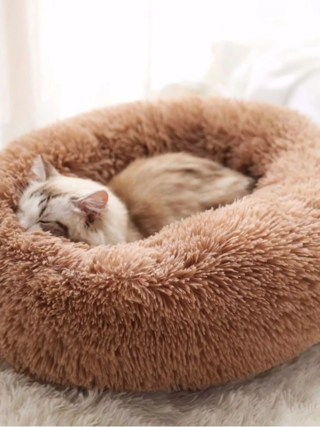 Fluffy Plush Donut Pet Nest by Trendsi