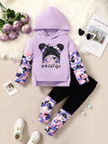 Children's Graphic Camo Print Hoodie & Pants Set by Trendsi