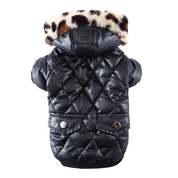 Cross-border pet supplies pet clothes dog clothes autumn and winter fur collar coat pet dog clothing by DC-THE CEO