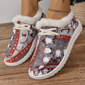 Christmas Print Round Toe Sneakers by Trendsi