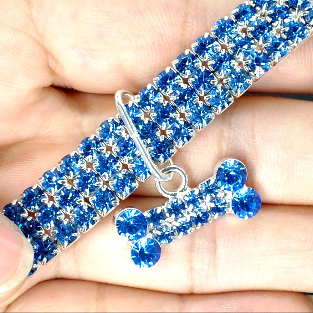 Bling Rhinestone Dog Collar Crystal Puppy Chihuahua Pet Dog Collars Leash For Small Medium Dogs Cats by DC-THE CEO