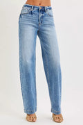 RISEN High Rise Wide Baggy Jeans by Trendsi
