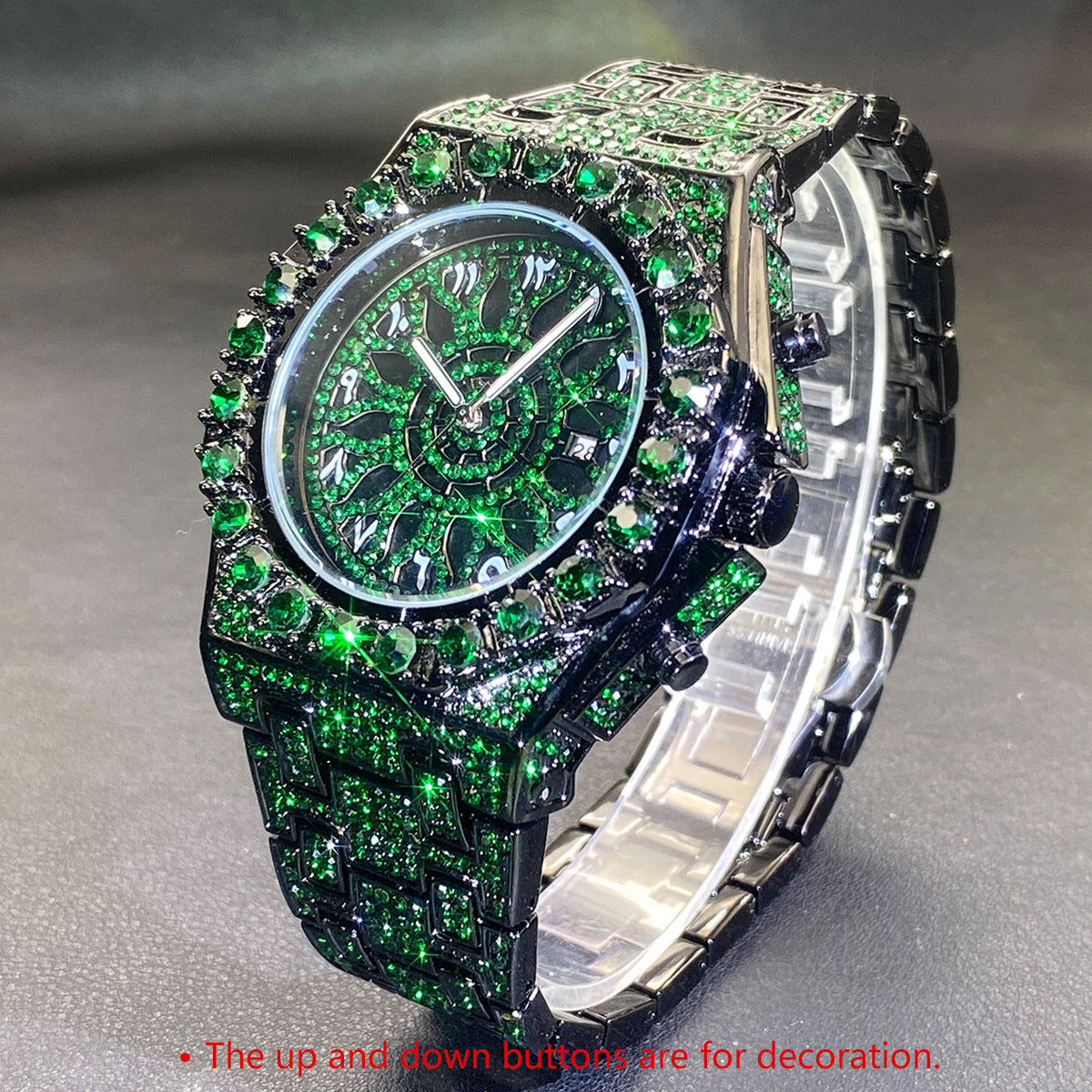 Hip Hop Niche Design Full Diamond Arabic Scale Men's Watch