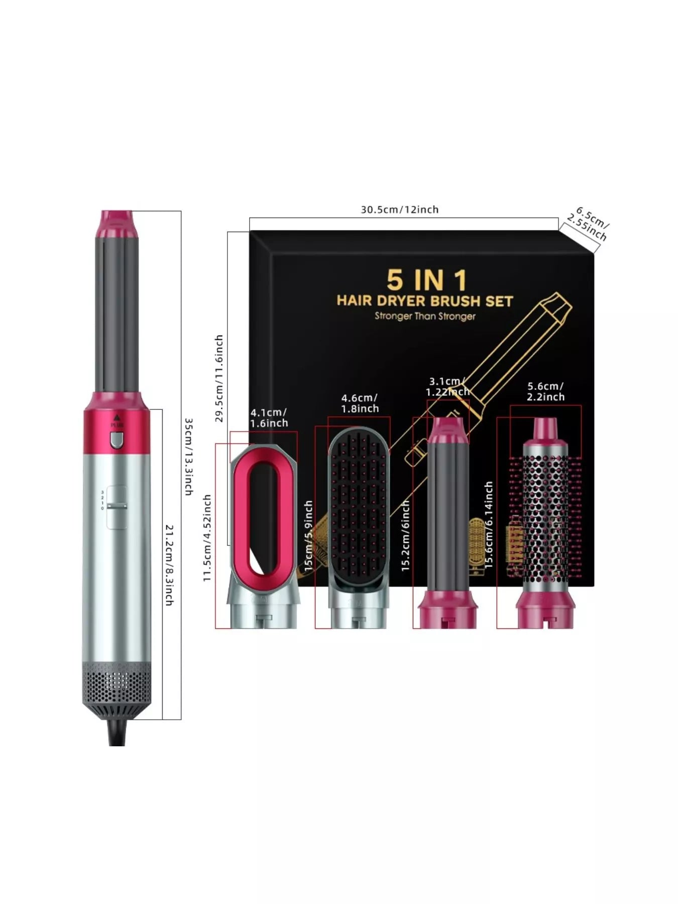5-in-1 Interchangeable Hot Air Brush by Trendsi