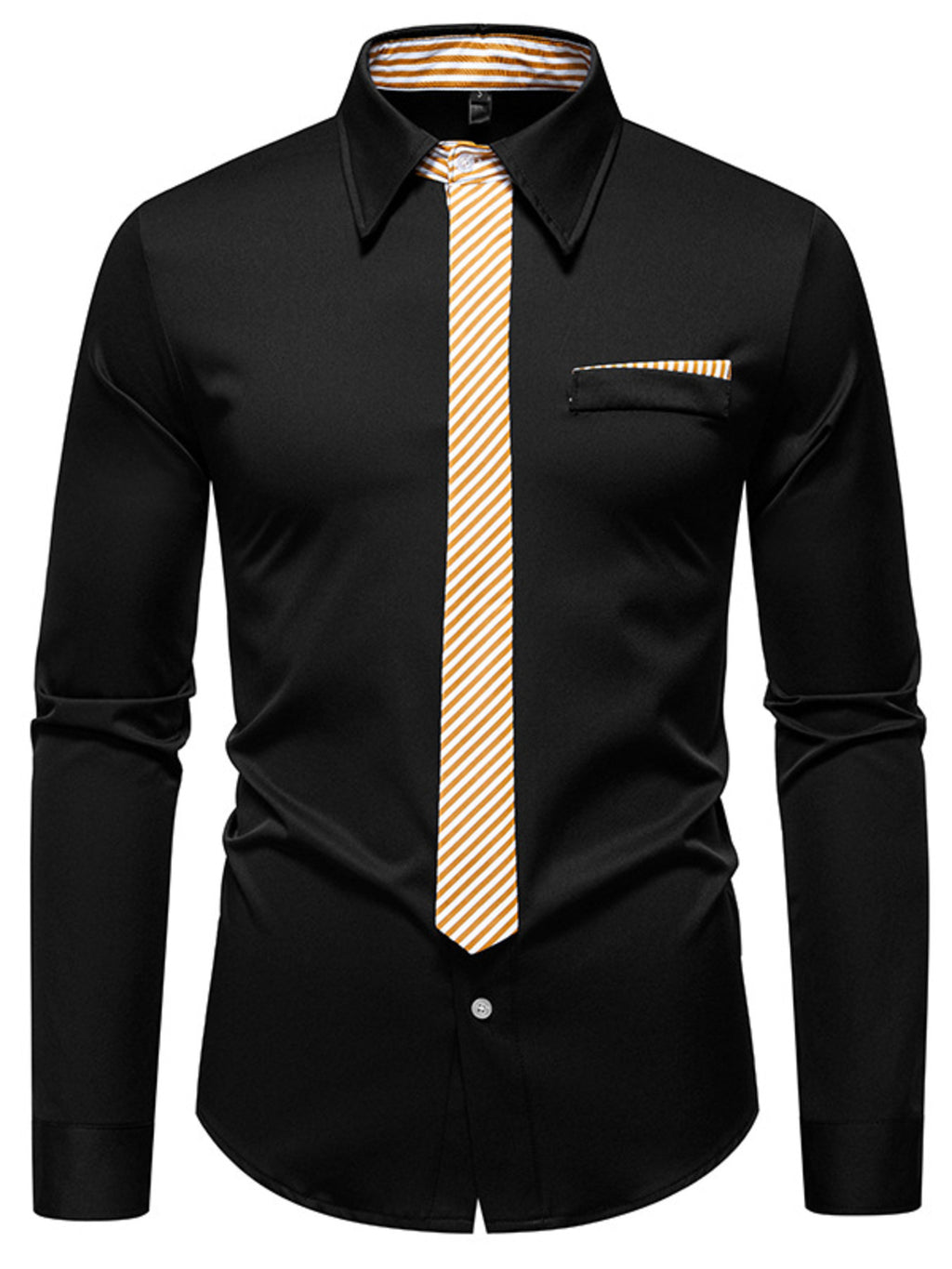 Men's Button Up Long Sleeve Shirt by Trendsi