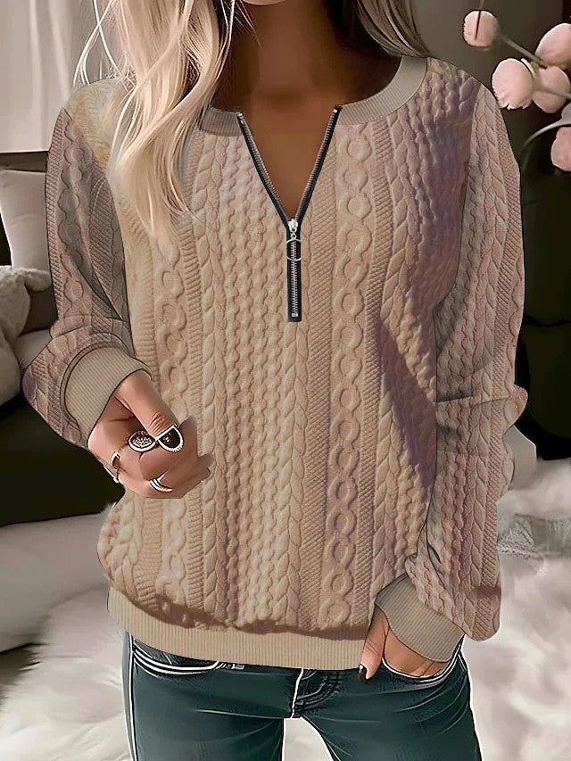 European And American Zipper Sweater Women's Coat Cardigan by DC-THE CEO