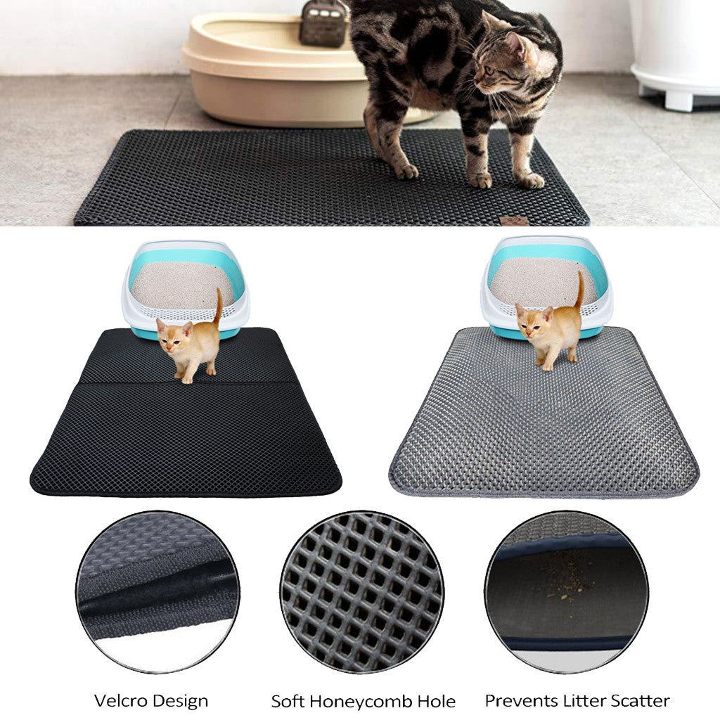 Waterproof Pet Cat Litter Mat EVA Double Layer Cat Litter Trapping Pet Litter Cat Mat Clean Pad Products For Cats Accessories by DC-THE CEO