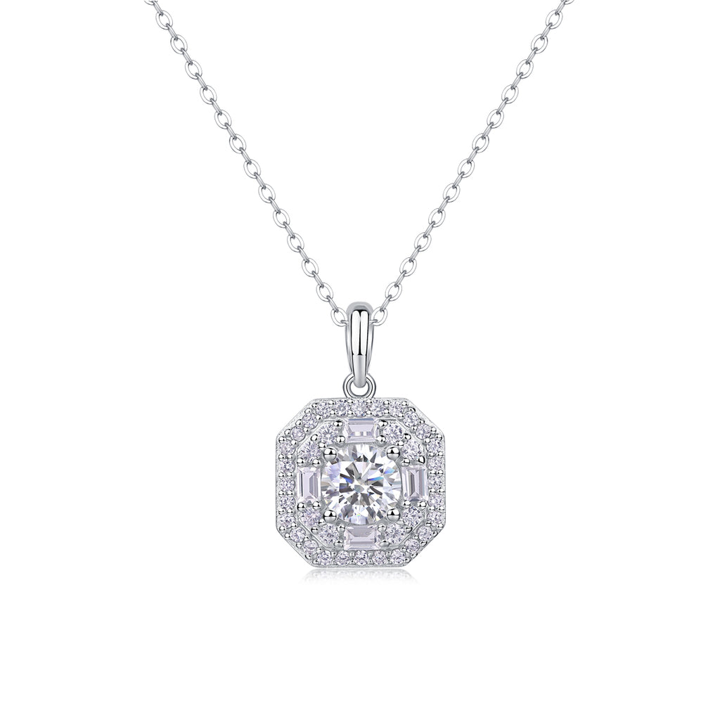 Small Square Bag - A Fashionable And Luxurious Diamond Jewelry Piece Set With 1-carat Moissan Diamond S925 Sterling Silver And Platinum-plated Pendant
