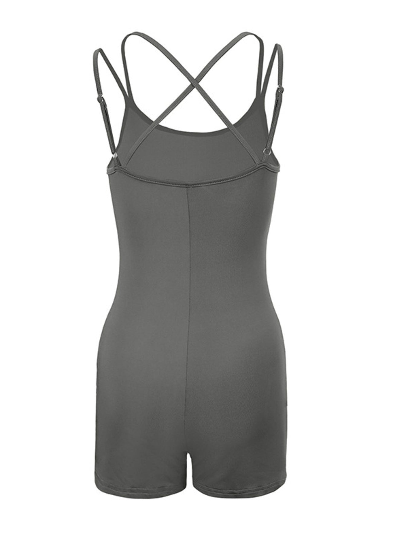 Double Spaghetti Strap Active Romper by Trendsi