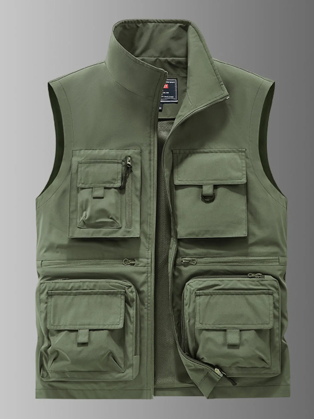 Men's Plus Size Multi-Pocket Outdoor Utility Vest by Trendsi