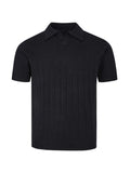 Men's Textured Knit Polo Shirt by Trendsi