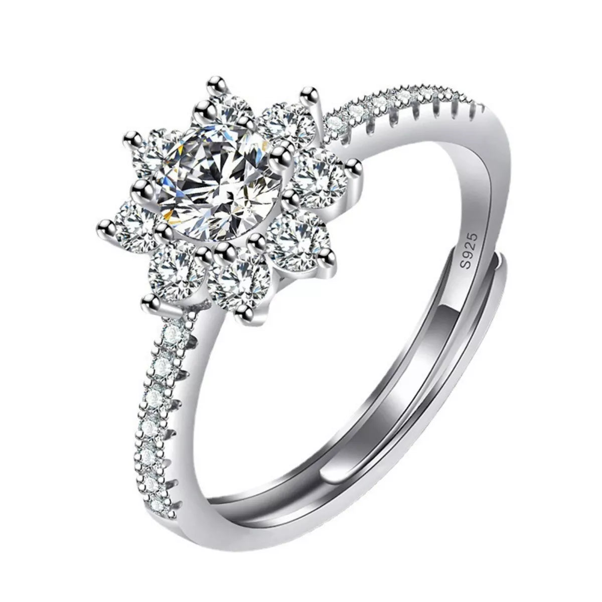 1 Carat Moissanite 925 Sterling Silver Ring by Trendsi