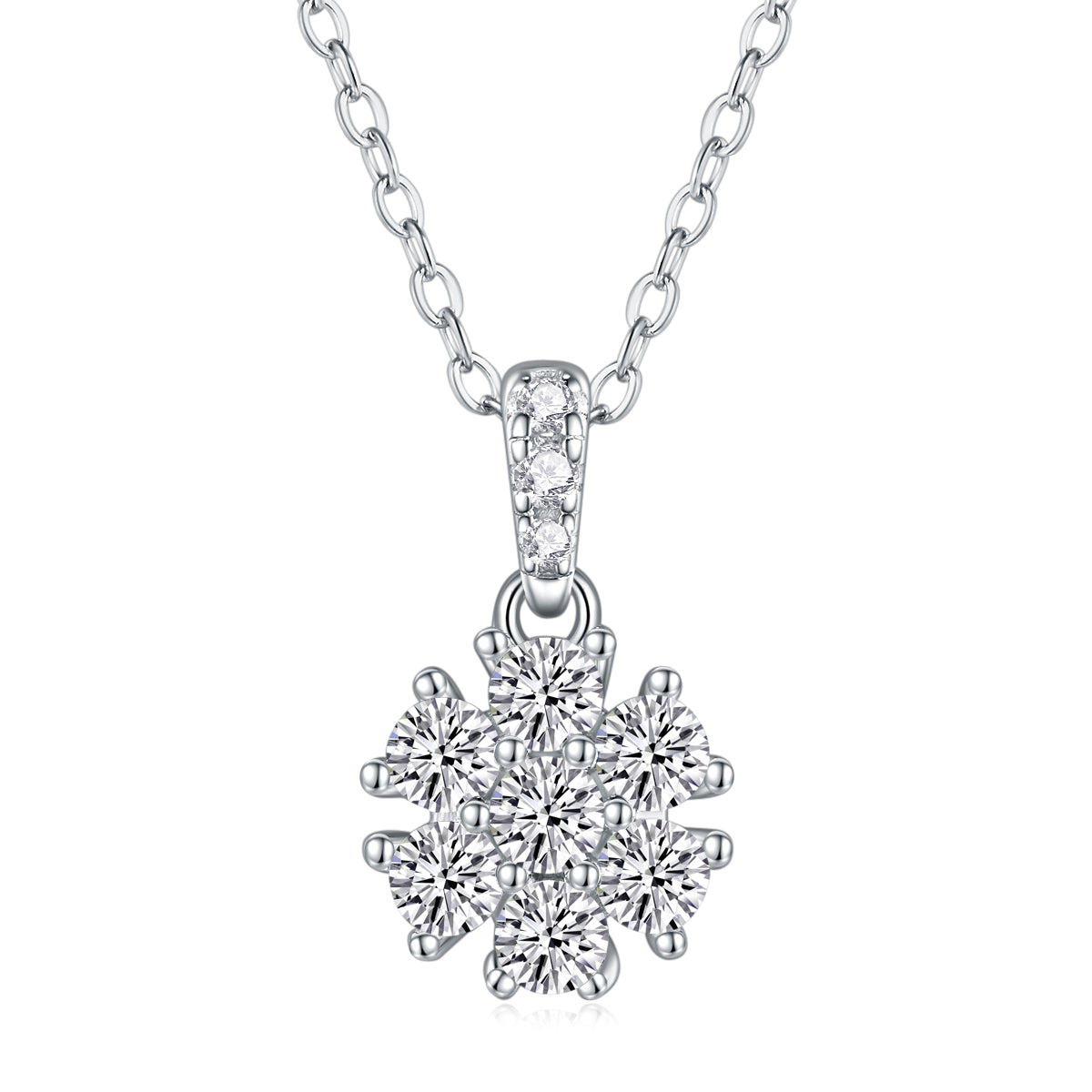 Snowflake Dance - A Fashionable And Luxurious Diamond Jewelry Pendant Set With Moissanite S925 Sterling Silver And Platinum Plating