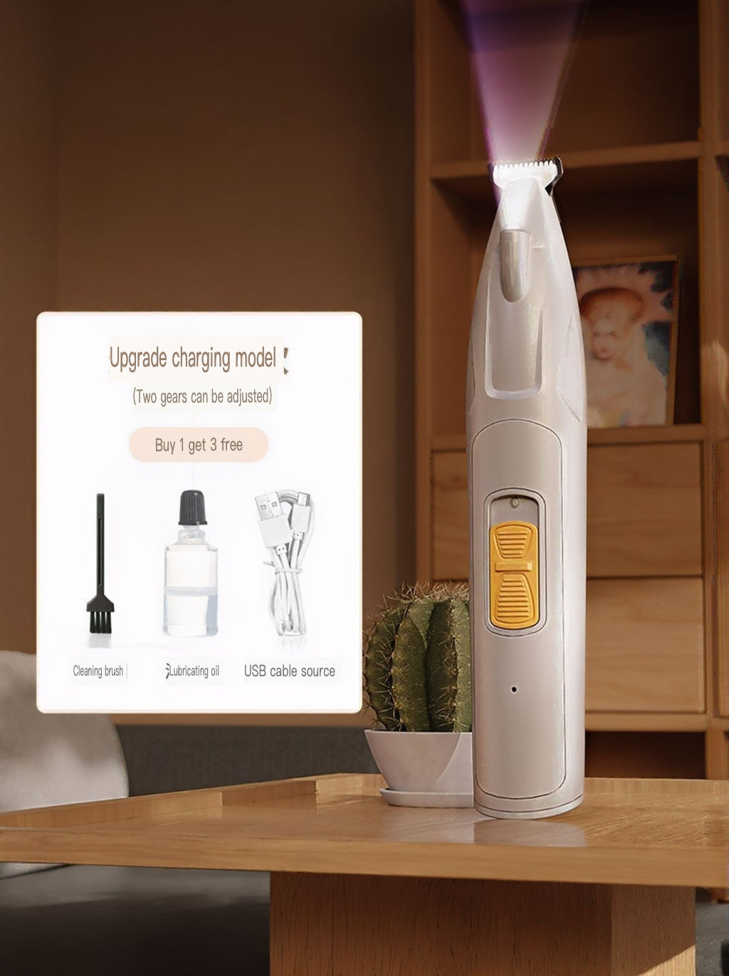 LED Pet Paw Trimmer Rechargeable Low Noise by Trendsi
